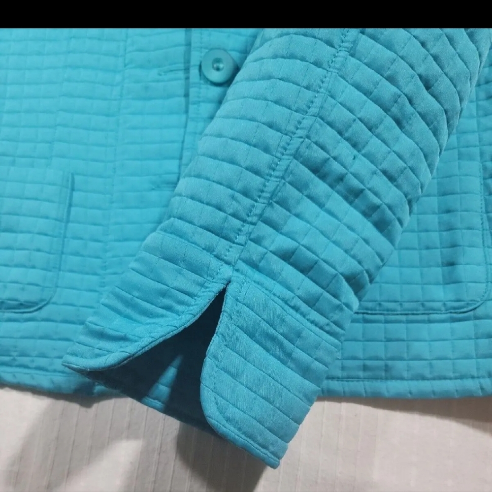 Harve Benard Collection Teal Quilted Jacket Size 14 - Picture 8 of 9